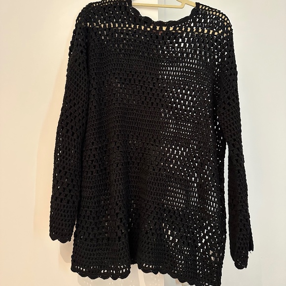 Black Crochet Show Me Your Mumu Pullover Top - Picture 3 of 5